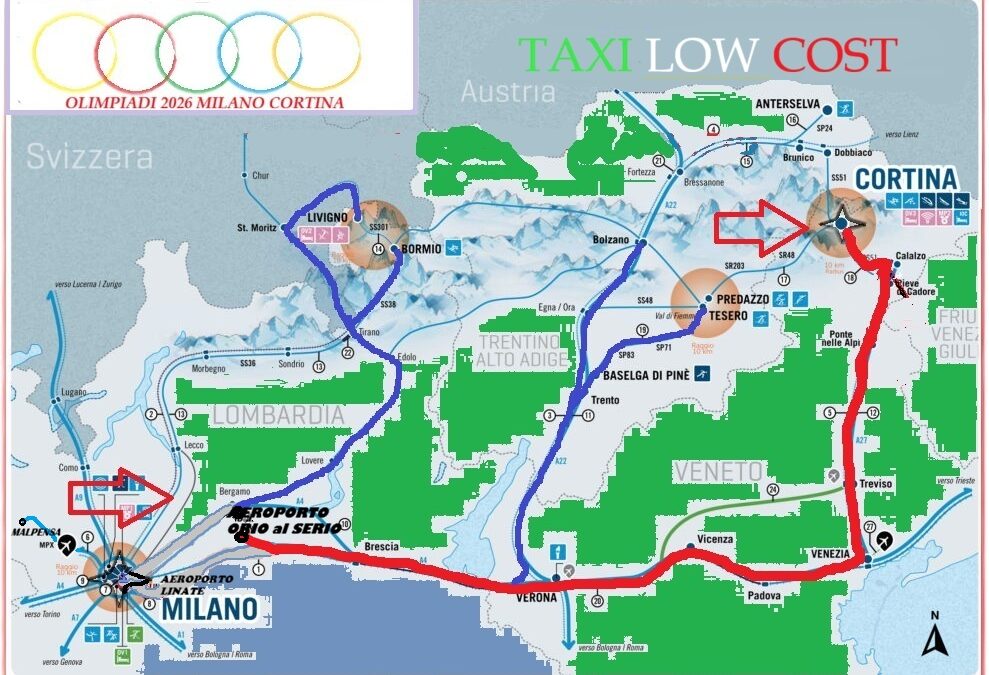 Taxi Low Cost |⭐| ORIO al SERIO per CORTINA d’AMPEZZO